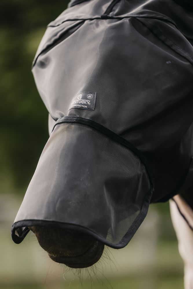 KENTUCKY® HORSEWEAR Fliegenmaske mit Ohren- und Nüsternschutz, schwarz