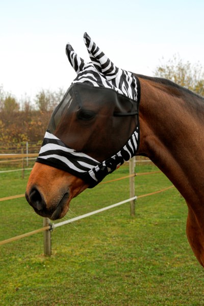 KERBL Fliegenschutzmaske Zebra mit Ohrenschutz
