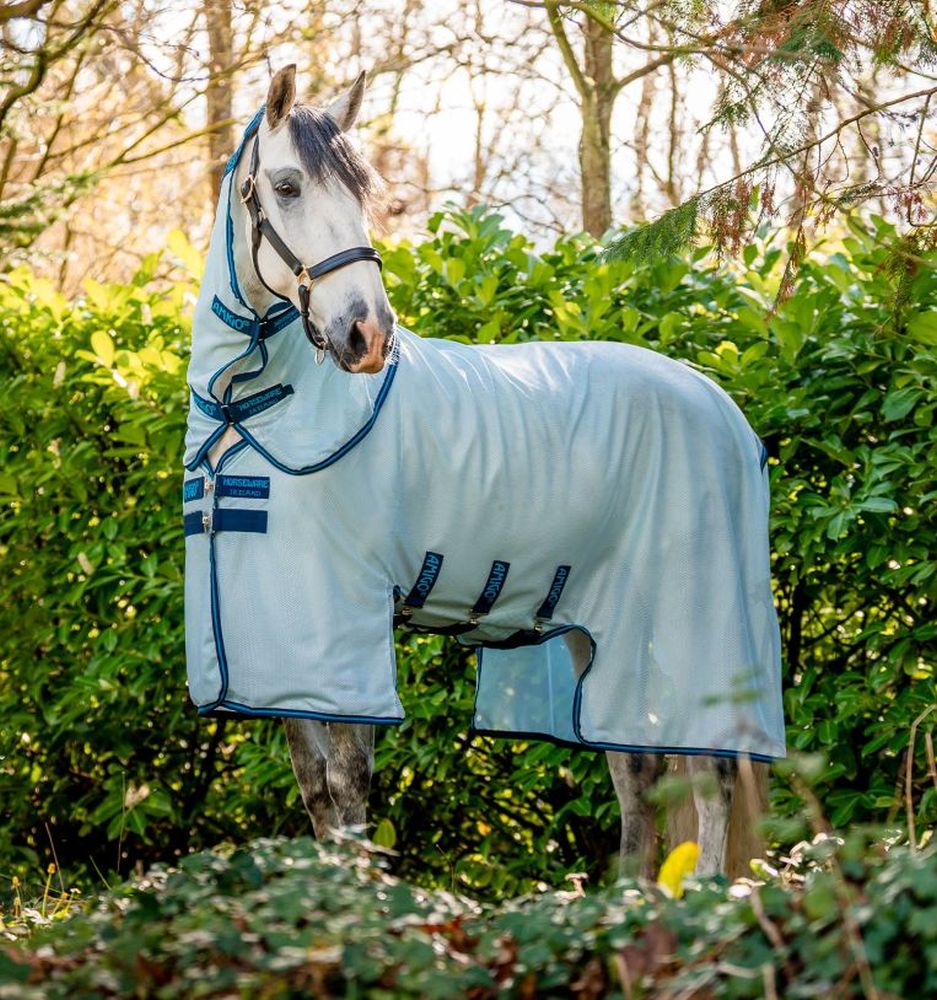 HORSEWARE® Fliegendecke Amigo® Bug Buster Plus, azure blue/navy & electric blue