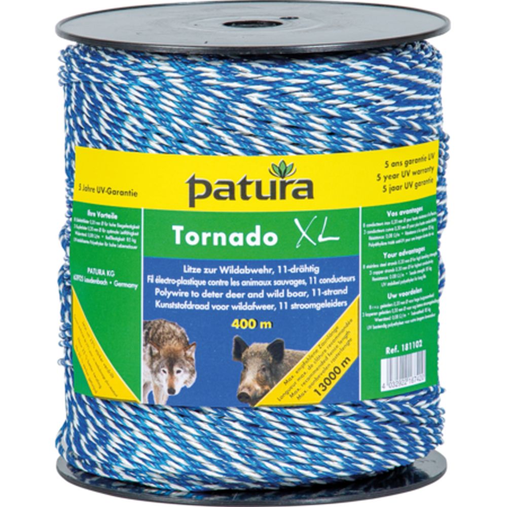 PATURA Tornado XL Weidezaunlitze, blau/weiß