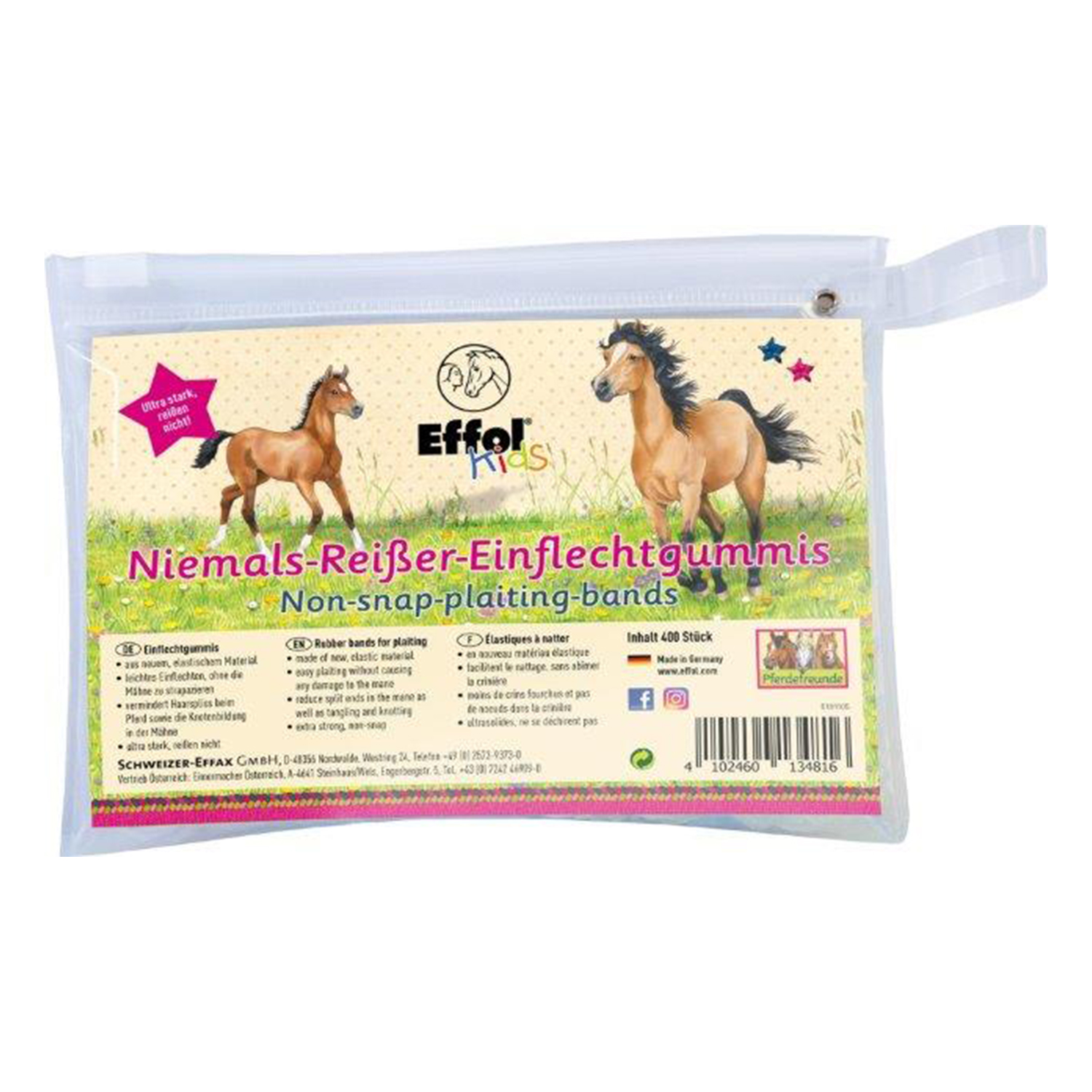 EFFOL® Kids Niemals-Reißer-Einflechtgummis, bunt