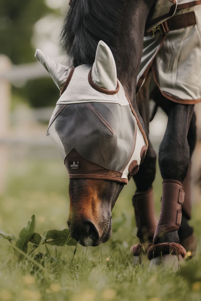 KENTUCKY® HORSEWEAR Fliegenmaske Classic mit Ohren, silber