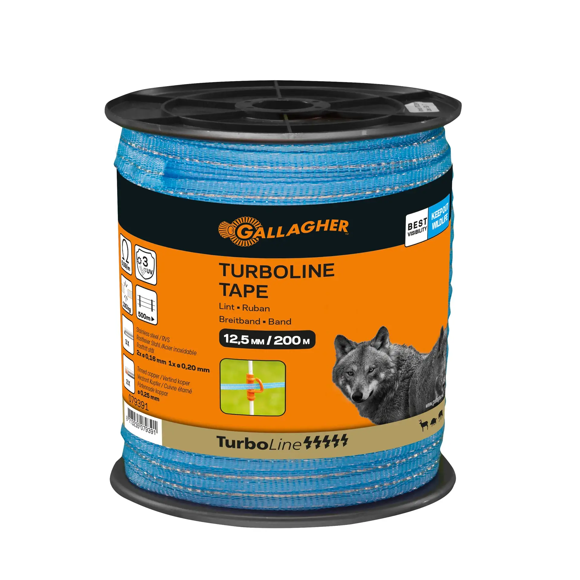 GALLAGHER TurboLine Breitband 12,5mm, blau (200 m)