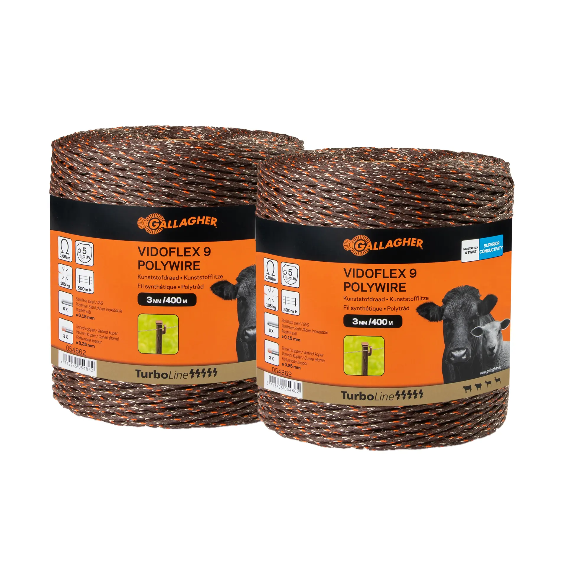 GALLAGHER Duopack Vidoflex 9 TurboLine Plus, terra