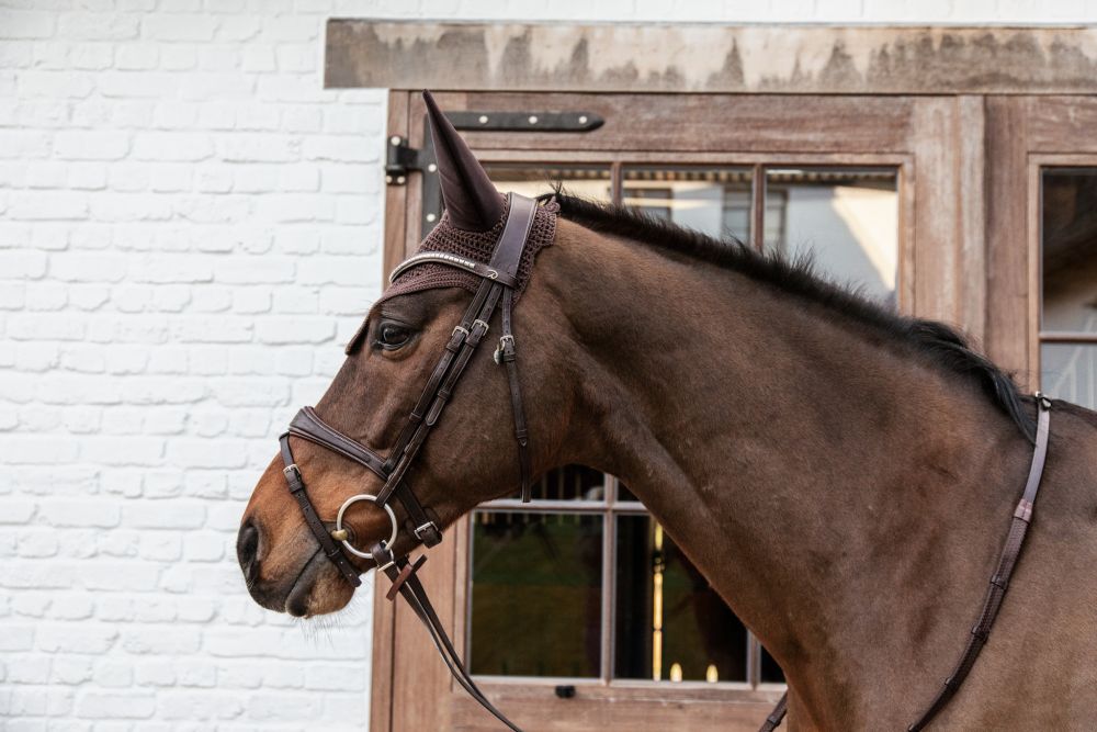 KENTUCKY® HORSEWEAR Fliegenhaube Wellington Soundless, braun
