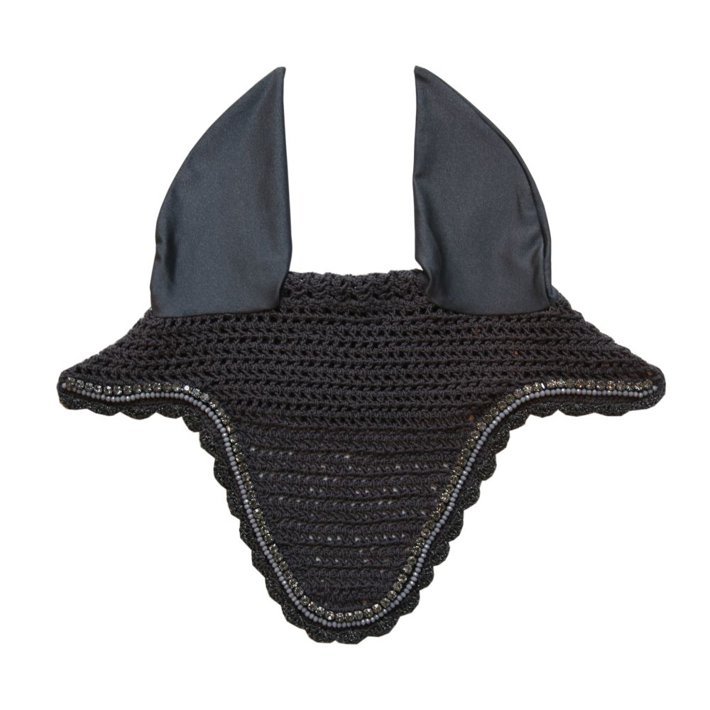 KENTUCKY® HORSEWEAR Fliegenhaube Stone & Pearl lang, grau