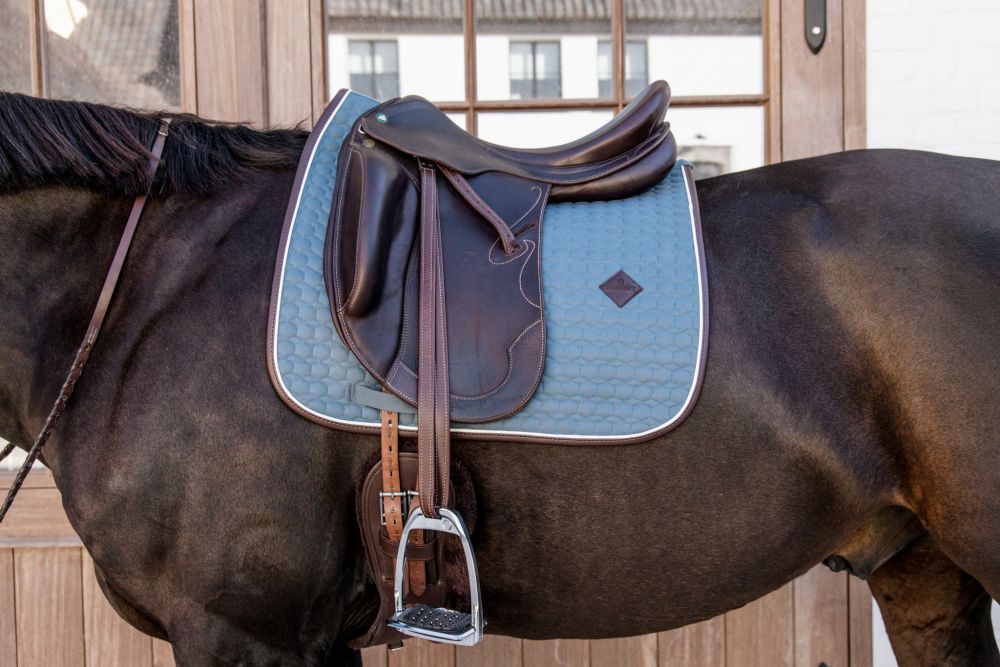 KENTUCKY® HORSEWEAR Schabracke Classic Leder Dressur, dusty blue