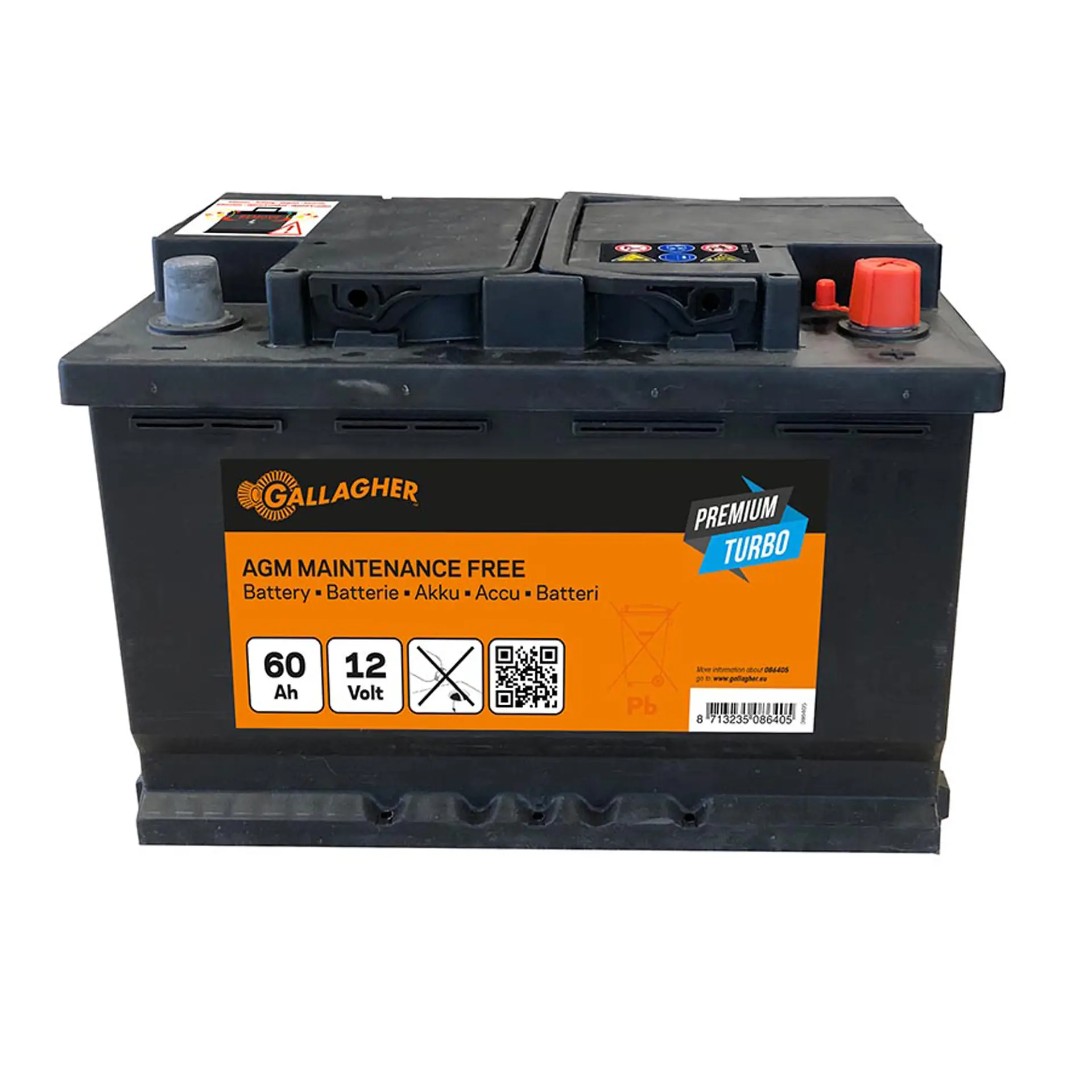 GALLAGHER Weidezaunakku 12 V/60 Ah Premium Turbo AGM - 242 x 175 x 190