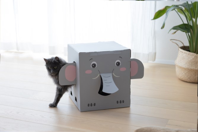 KERBL Katzenkratzhaus Elefant, 35x35x39cm, grau