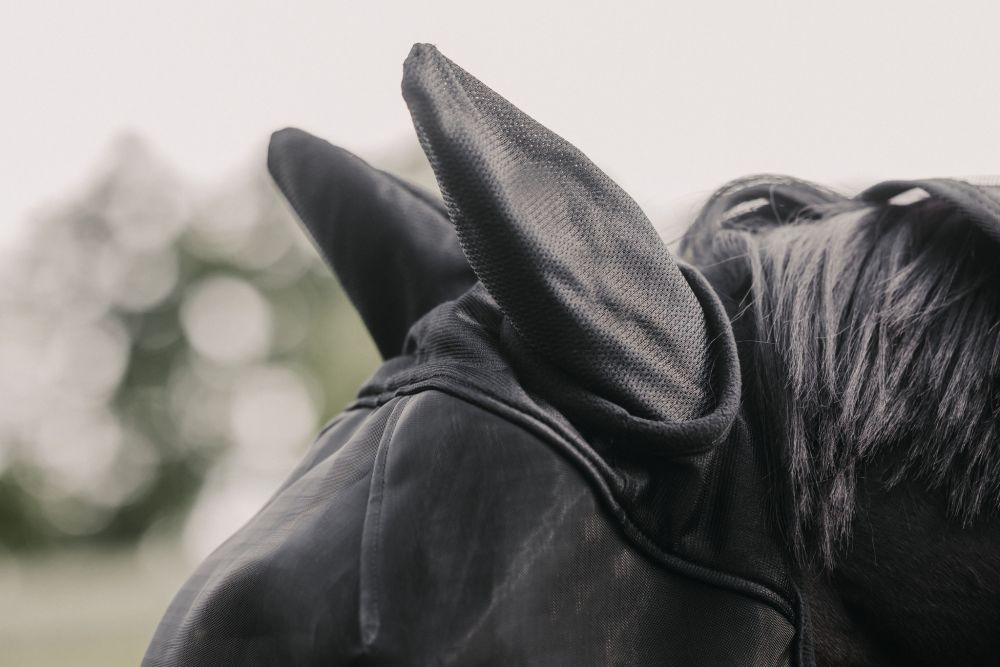 KENTUCKY® HORSEWEAR Fliegenmaske Classic mit Ohren, schwarz