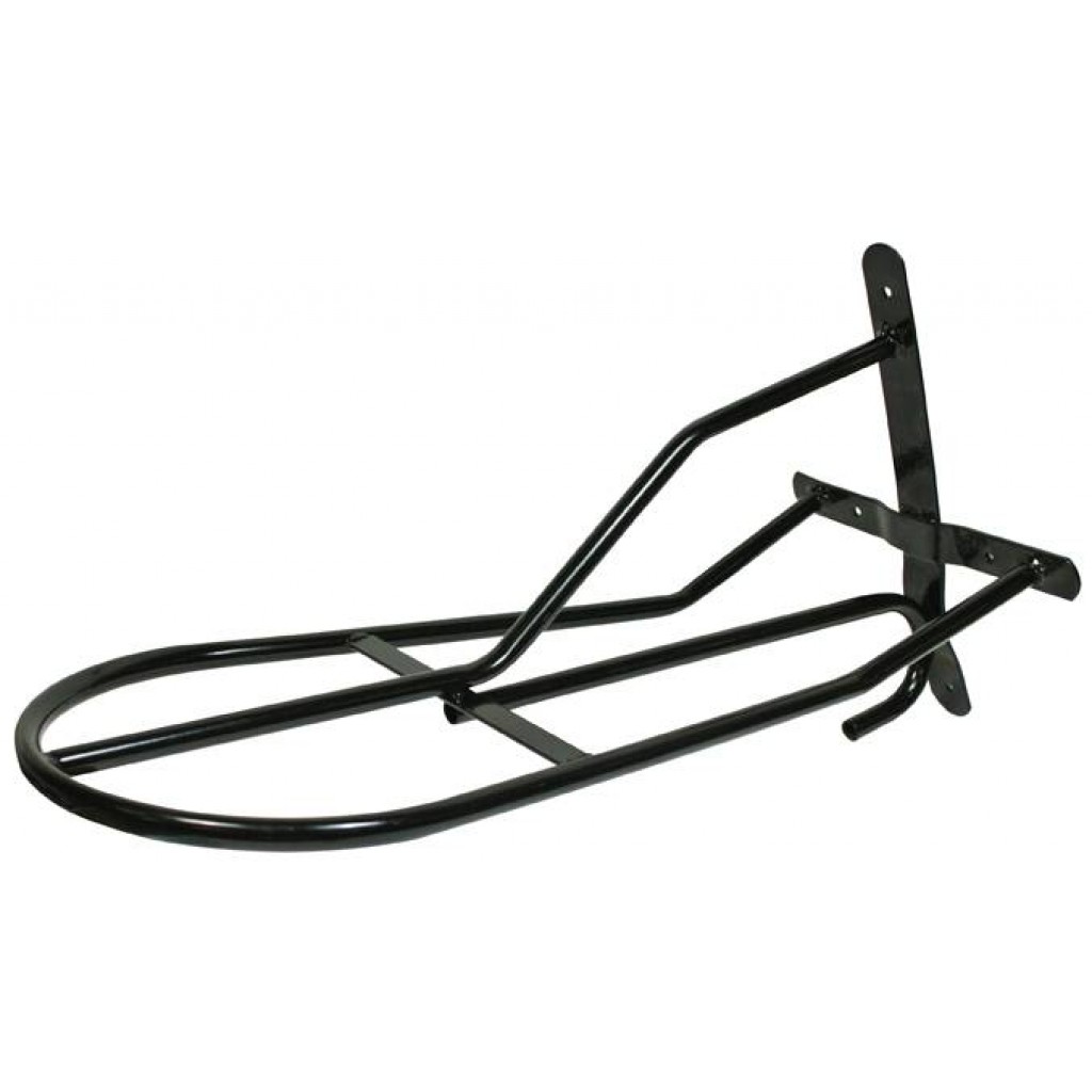 Sattelhalter aus Metall, Wandmontage, schwarz