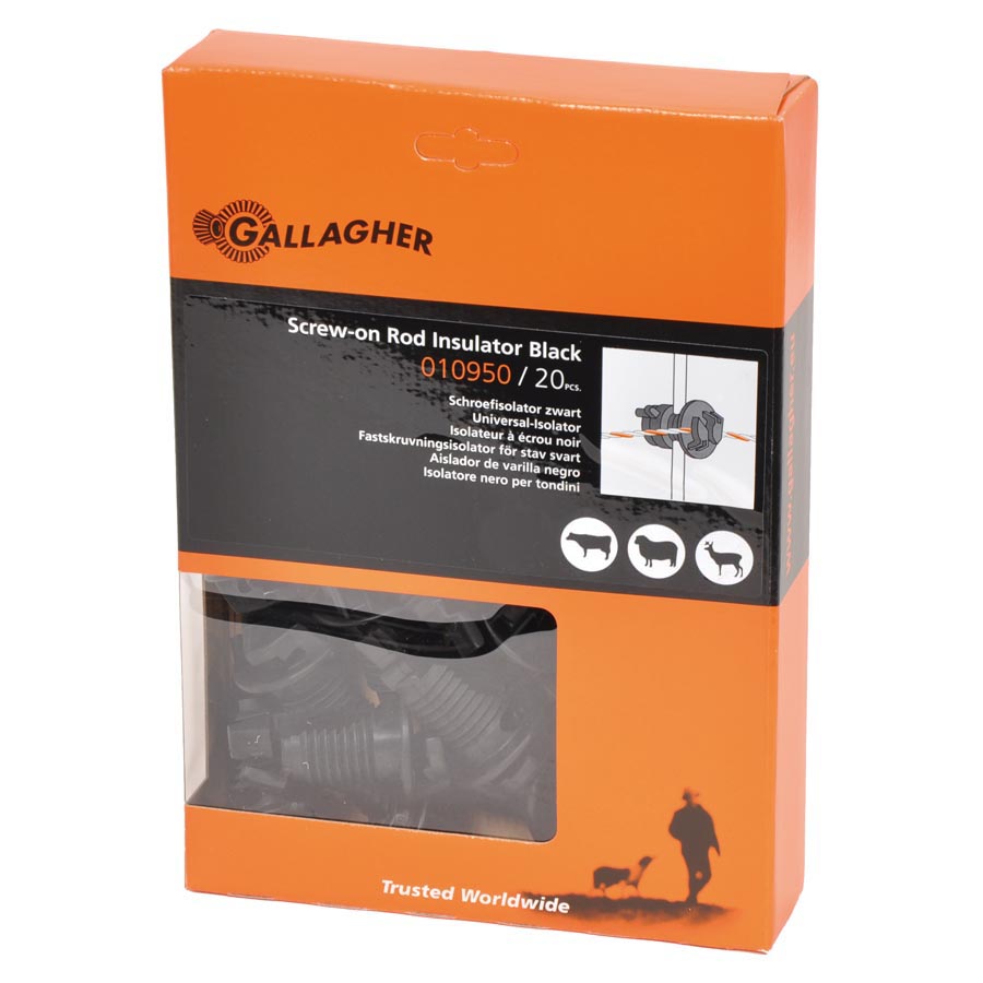 GALLAGHER Universal-Isolatoren, schwarz, Pfähle Ø 4 - 10 mm