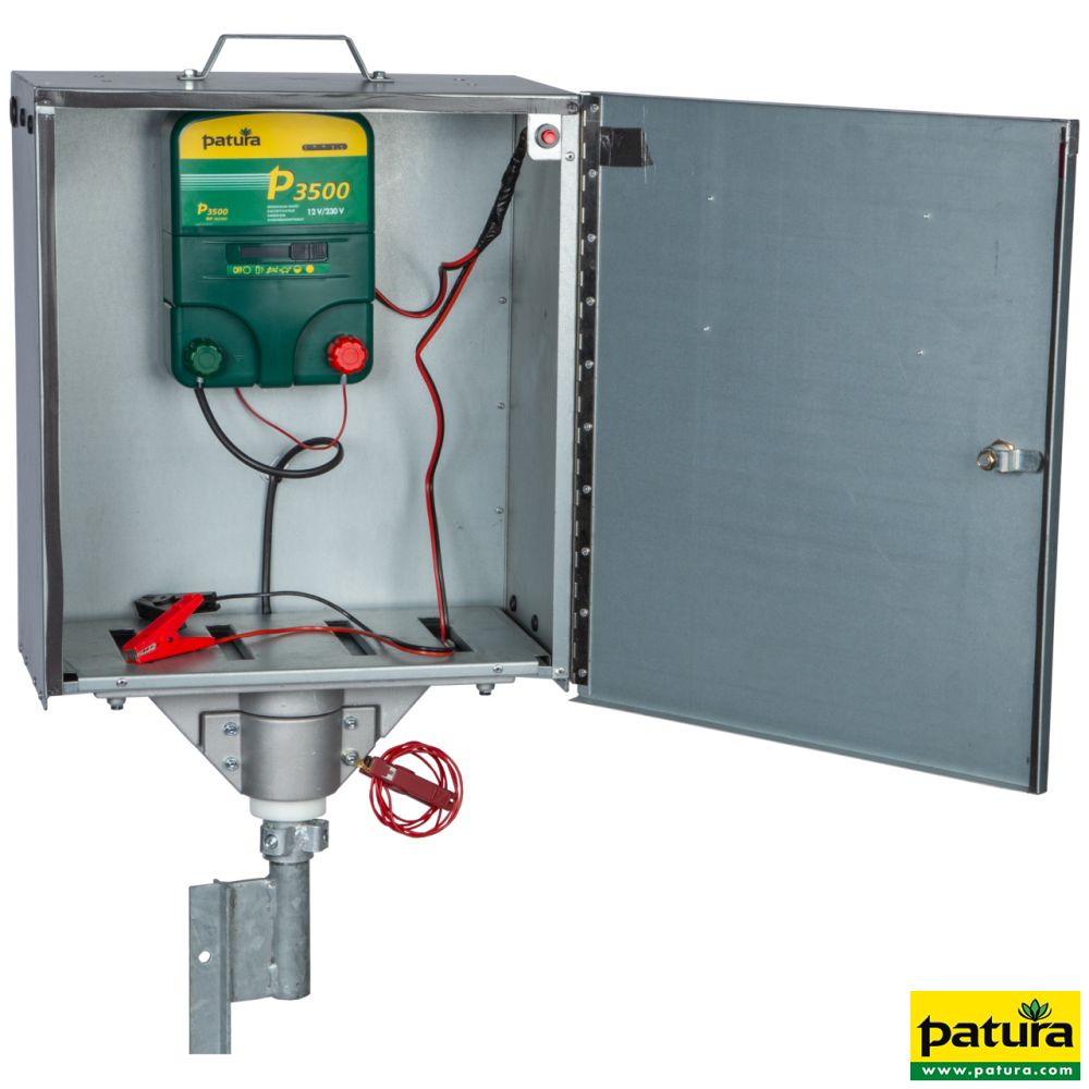PATURA Sicherheitsbox, mit P 3500 Weidezaungerät + Solarmodul 55 Watt + Super-Vlies-Akku 88 Ah