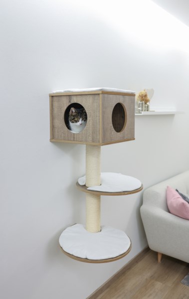 KERBL Wandkratzbaum Dinari light, 45x45x106cm, braun/weiß