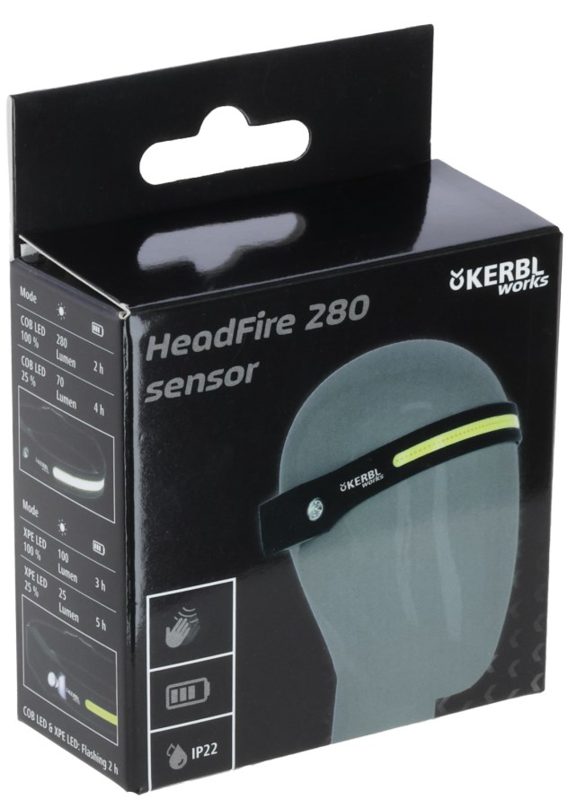 KERBL LED-Kopflampe HeadFire 280 sensor