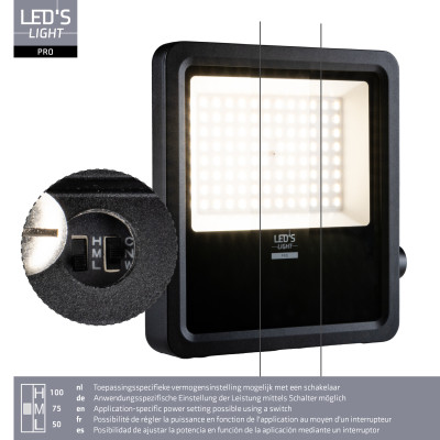 SHADA Flutlicht - 100 W 15.000 lm 3.000 K/4.000 K/5.000 K - San'an LED - schwarz