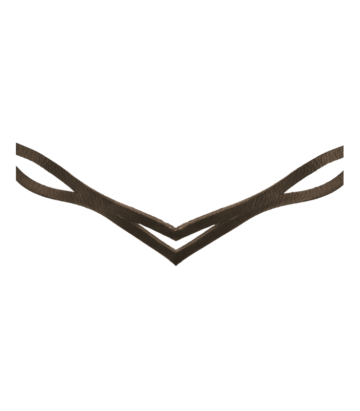 WALDHAUSEN Island Trensenzaum anatomic, braun/messing Brauner, anatomischer Island Trensenzaum von WALDHAUSEN, Nahaufnahme des doppelt gelegten V-Stirnbandes.