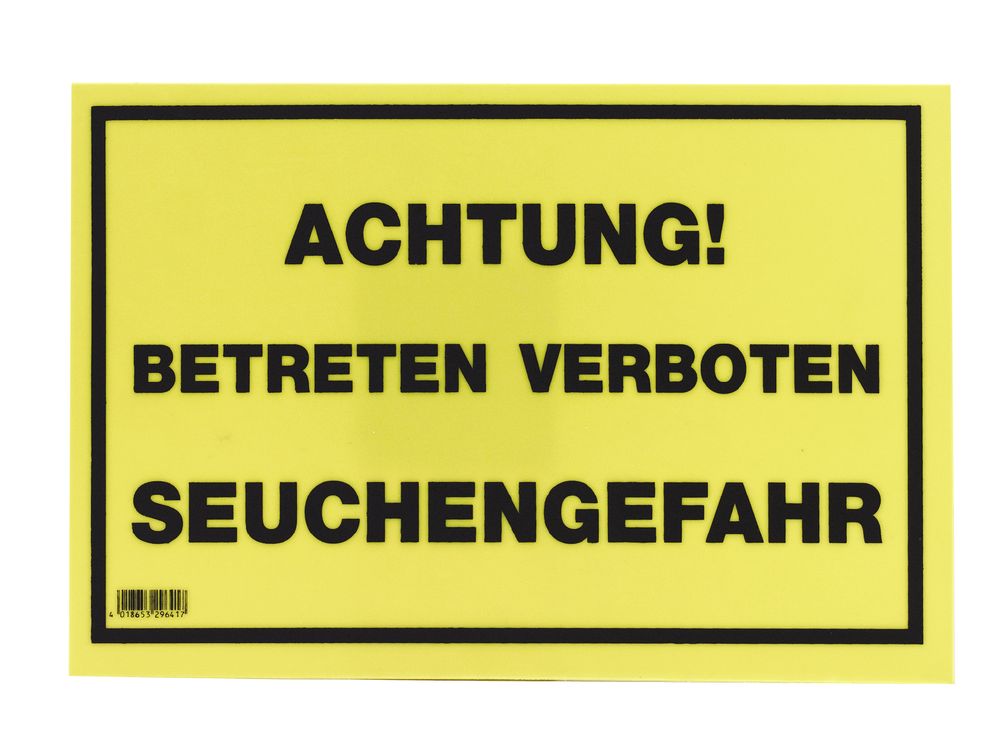 AKO Warnschild - Achtung! Betreten verboten - Seuchengefahr