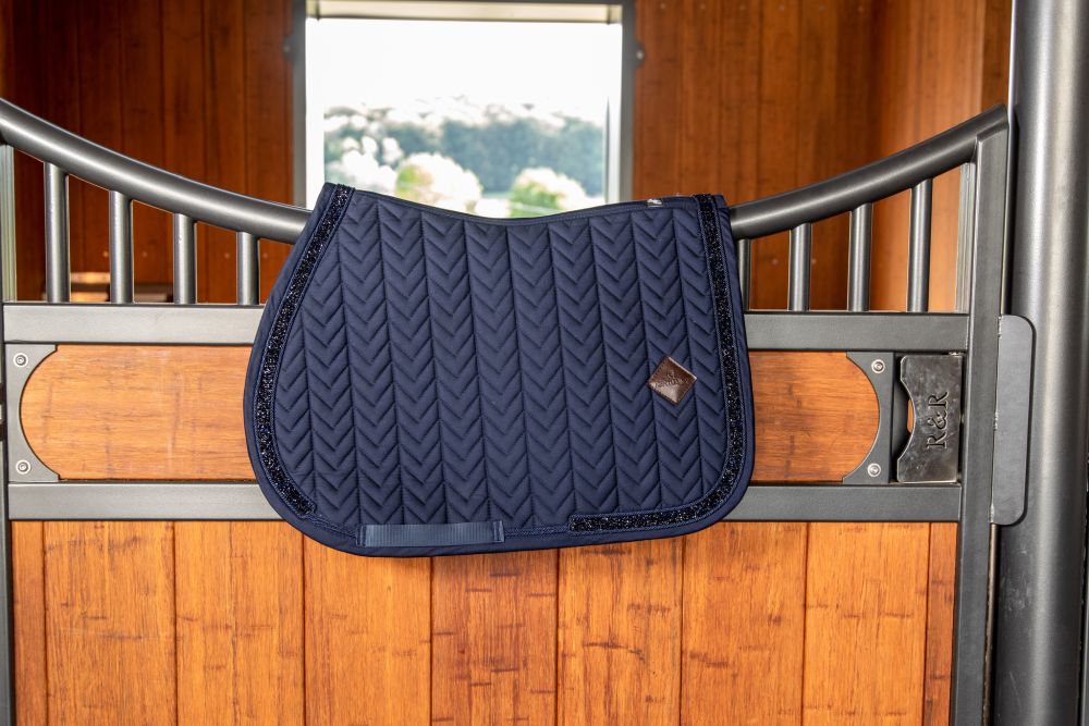 KENTUCKY® HORSEWEAR Pony-Schabracke mit Glitzereinfassung Springen, marine