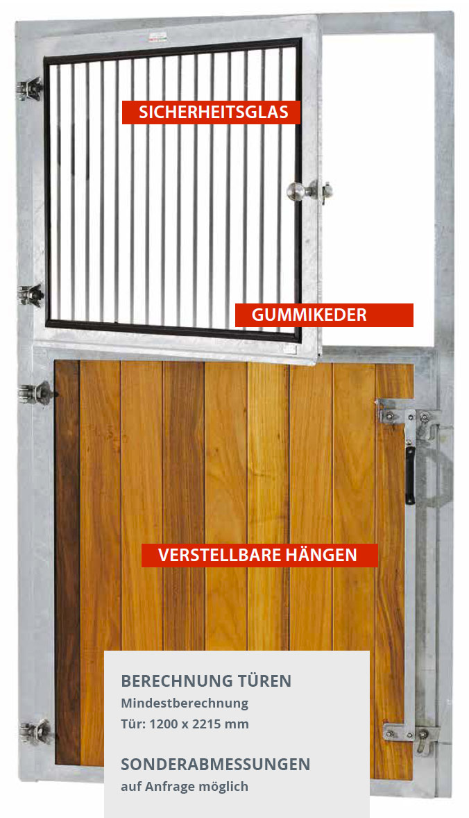 GROWI® Stalltür mit Drehfenster 1,20 x 2,215 m