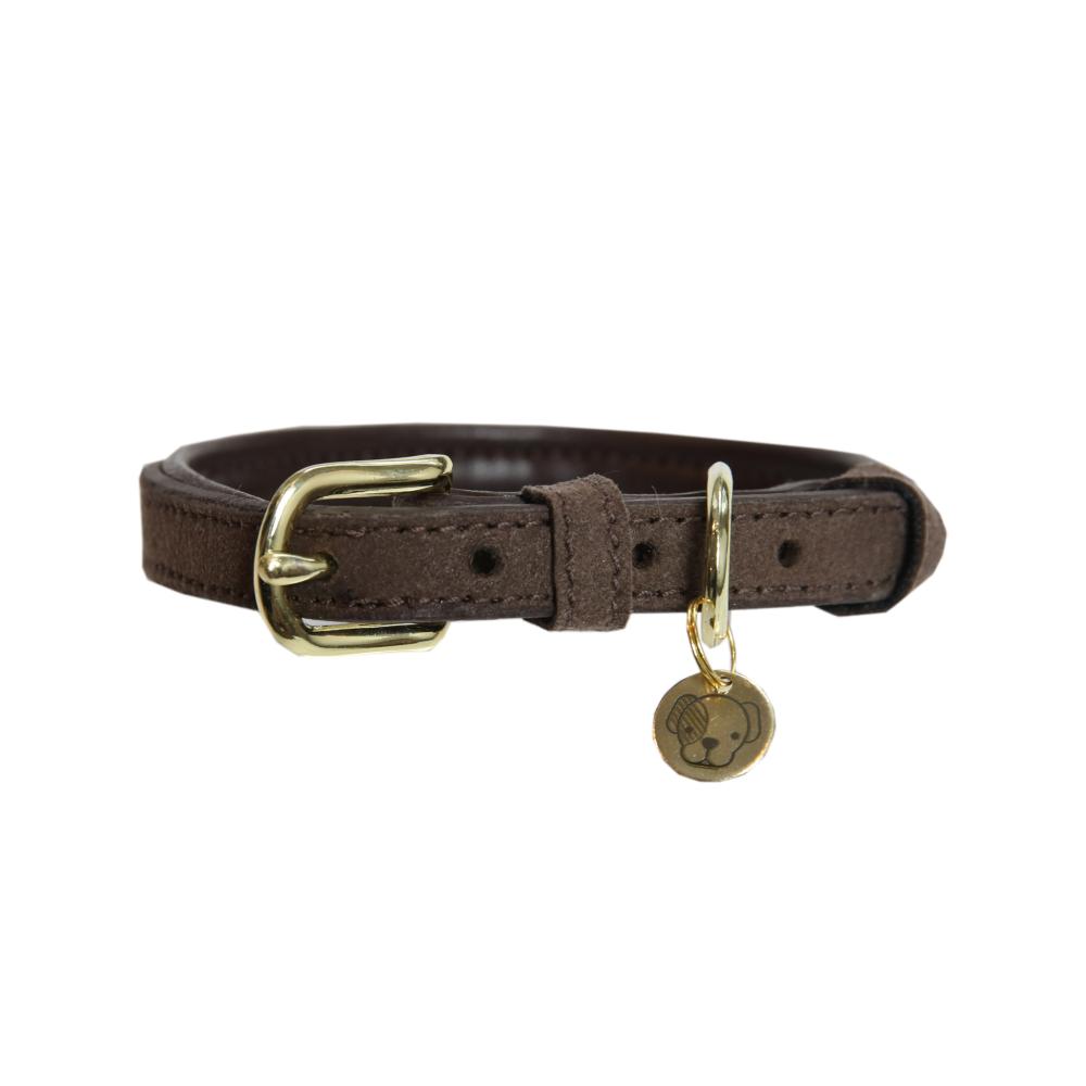 KENTUCKY® DOGWEAR Hundehalsband aus samtweichem Leder, braun