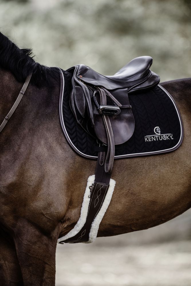 KENTUCKY® HORSEWEAR Schabracke Leder Fishbone Springen, schwarz