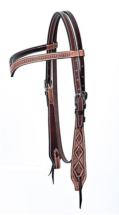 WESTERN IMPORTS® BASKET TOOLED HEADSTALL W./DOTS