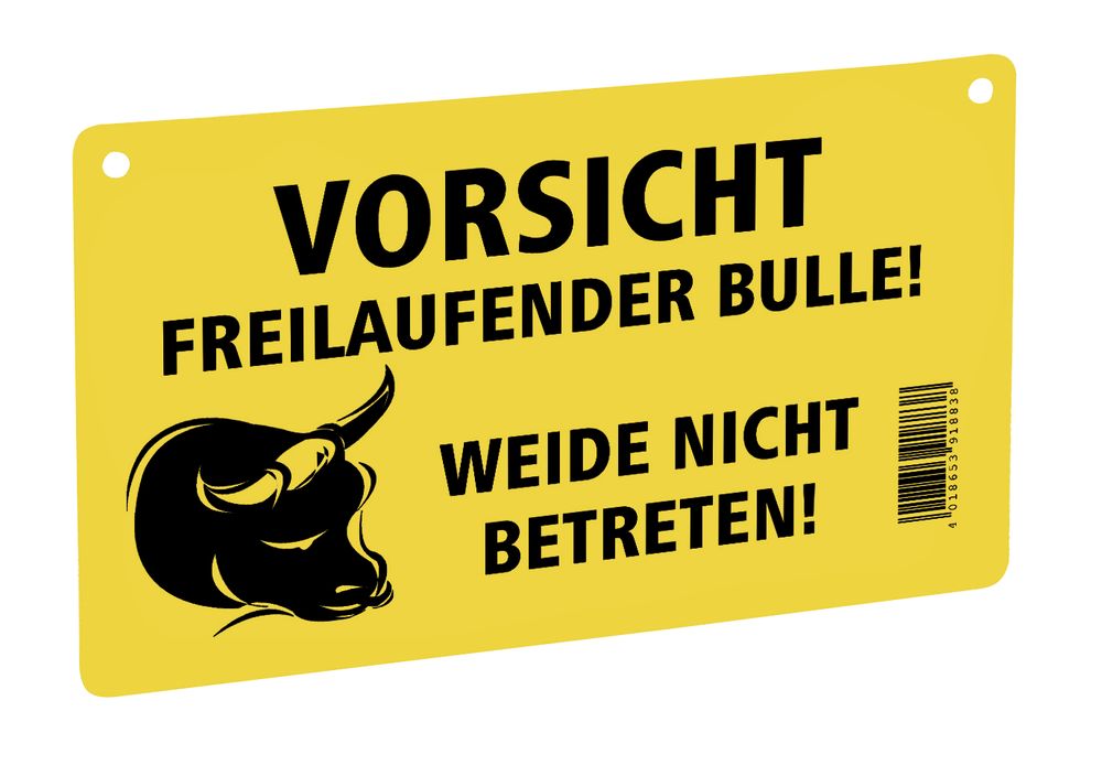 AKO Warnschild – Vorsicht freilaufender Bulle!
