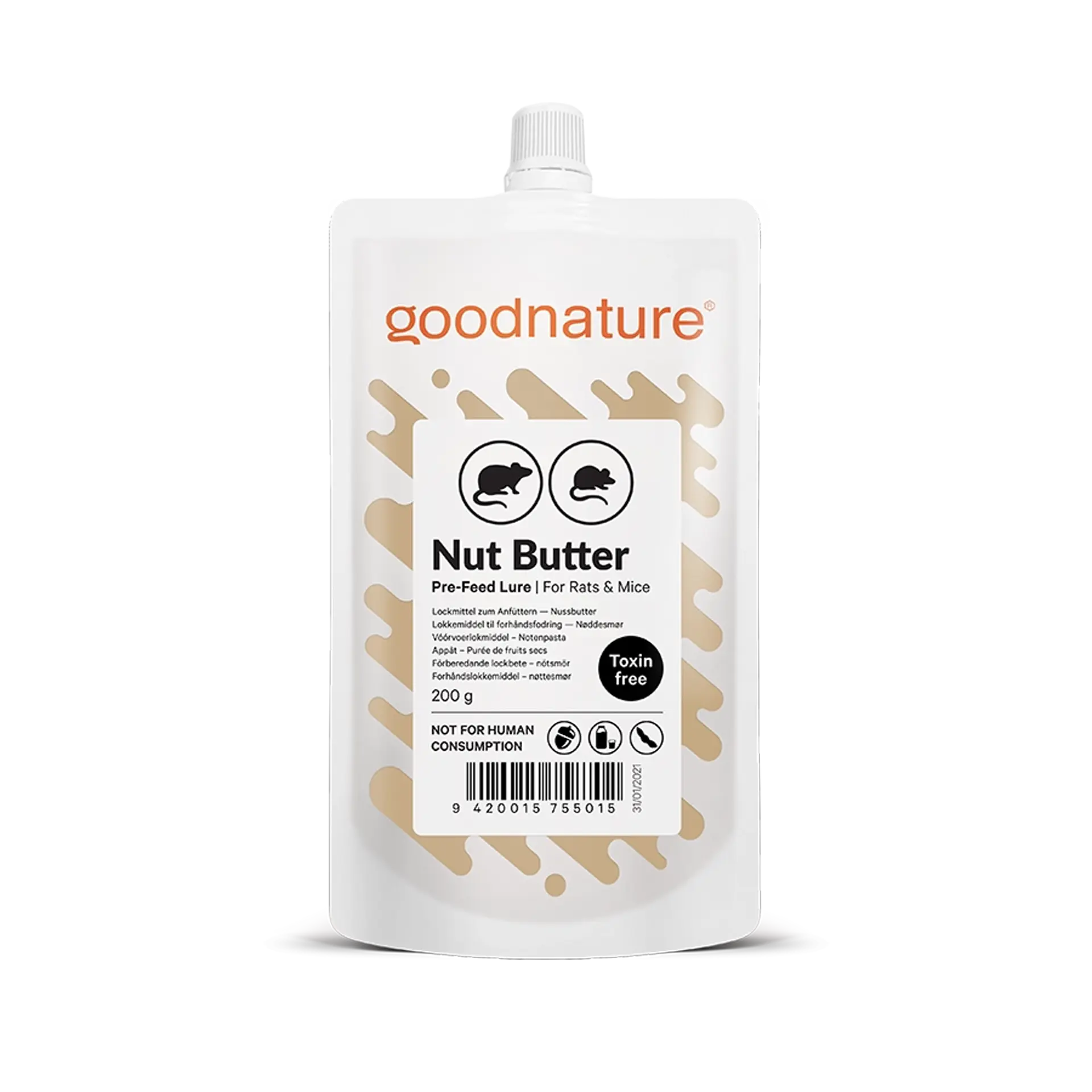 GOODNATURE® Ratten und Mäuse Lockstoff Nussbutter 10 x 200 g