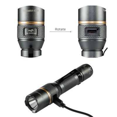 SHADA Taschenlampe - 450 lm 5.000 K Lithium-Ionen 2,96 Wh