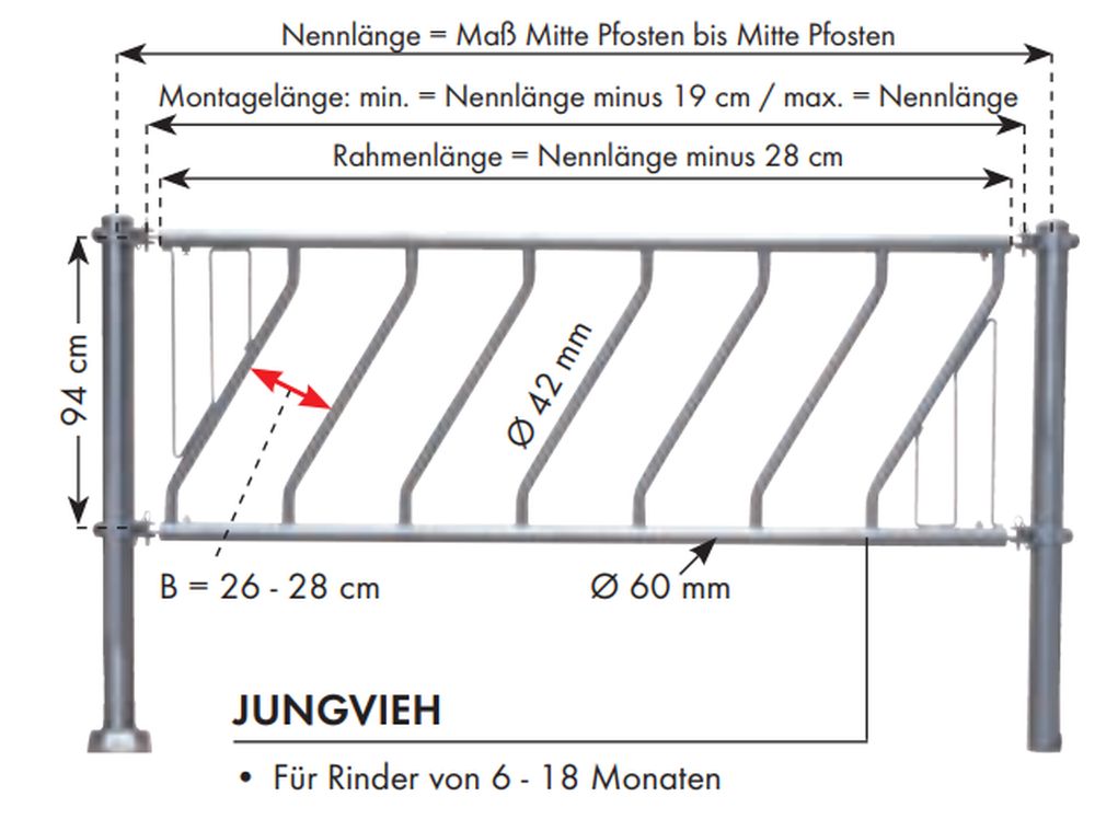 PATURA Schrägfressgitter Jungvieh