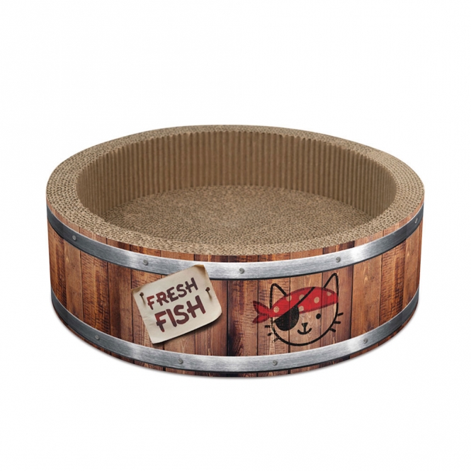 CATIT Play Pirates Kratzer in Fass-Form