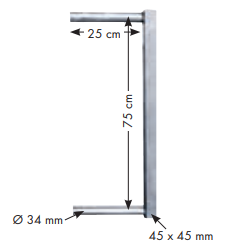 Abschlussrohr 45x45 für Schnellv. TS und Anschraubteile
