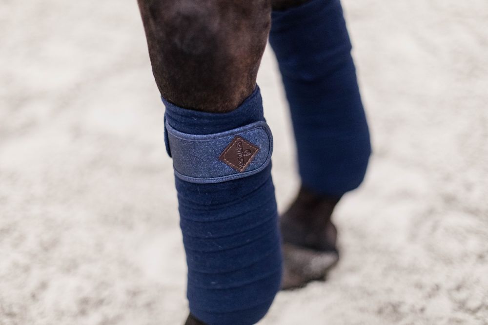 KENTUCKY® HORSEWEAR Fleece-Bandagen Glitter, 4er-Set, marine
