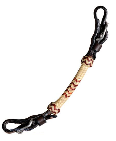 WESTERN IMPORTS® Curbstrap Rawhide Braided, dark oiled
