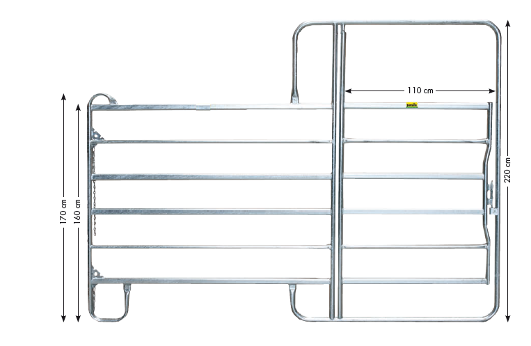 Weidepanel mit Tor - Panel 6 - Höhe 2,20 m