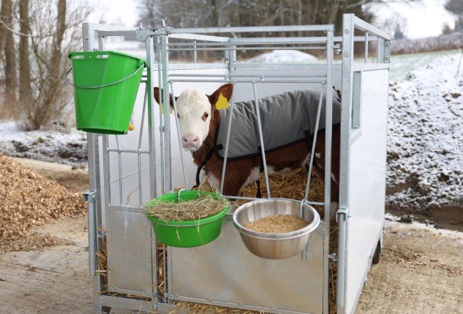 KERBL Kälberbox Premium mit schwenkbarem Boden