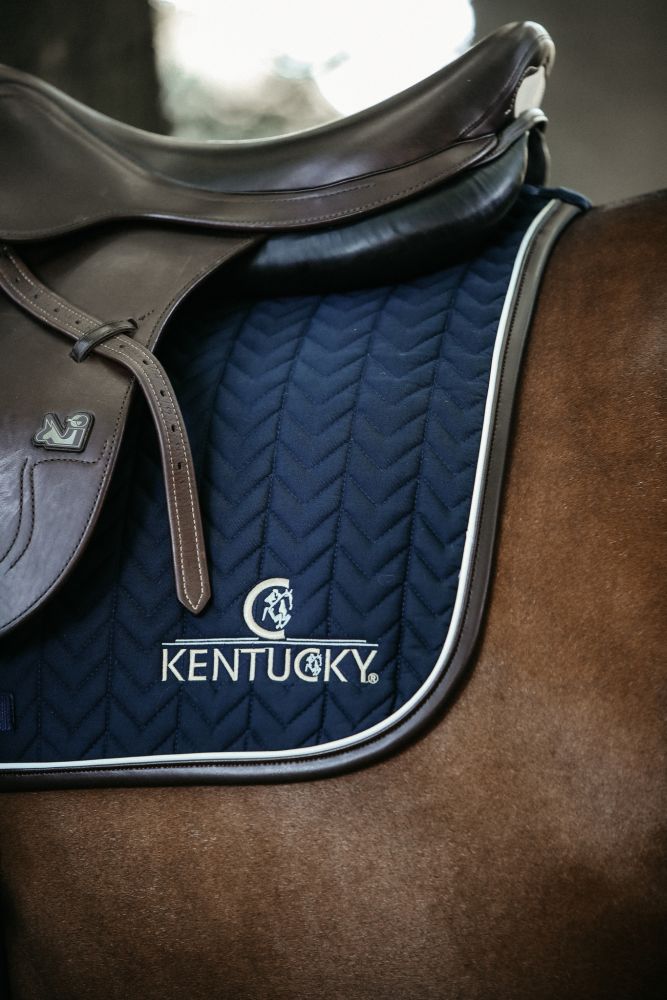 KENTUCKY® HORSEWEAR Schabracke Leder Fishbone Springen, marine