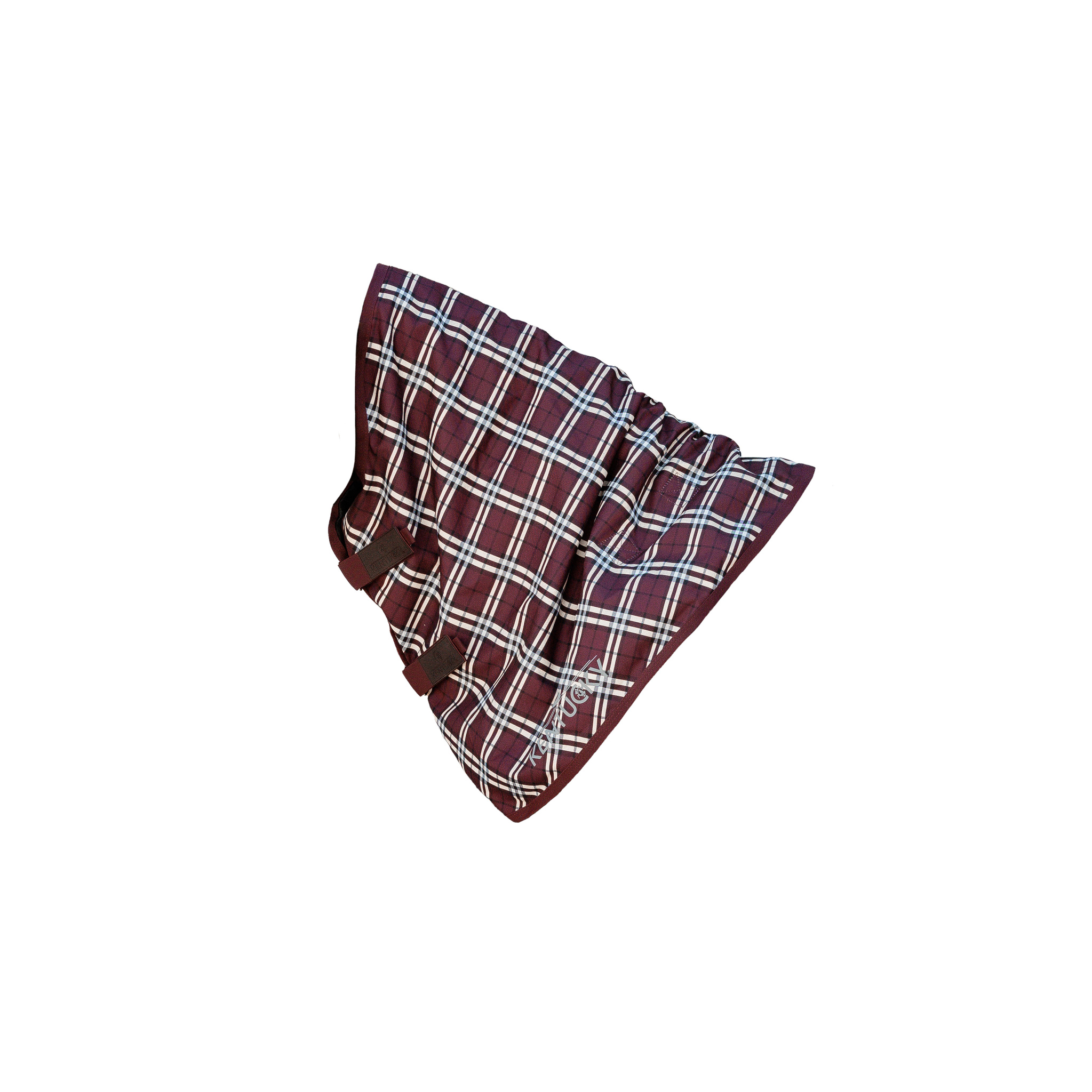 KENTUCKY® HORSEWEAR Halsteil wasserdicht All Weather Comfort 0g, bordeaux karriert Wasserdichtes Halsteil All Weather Comfort für Pferde in Bordeaux mit weißem und schwarzem Karomuster