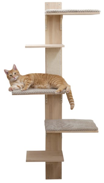 KERBL Wandkratzbaum Timber für Katzen, natur/grau