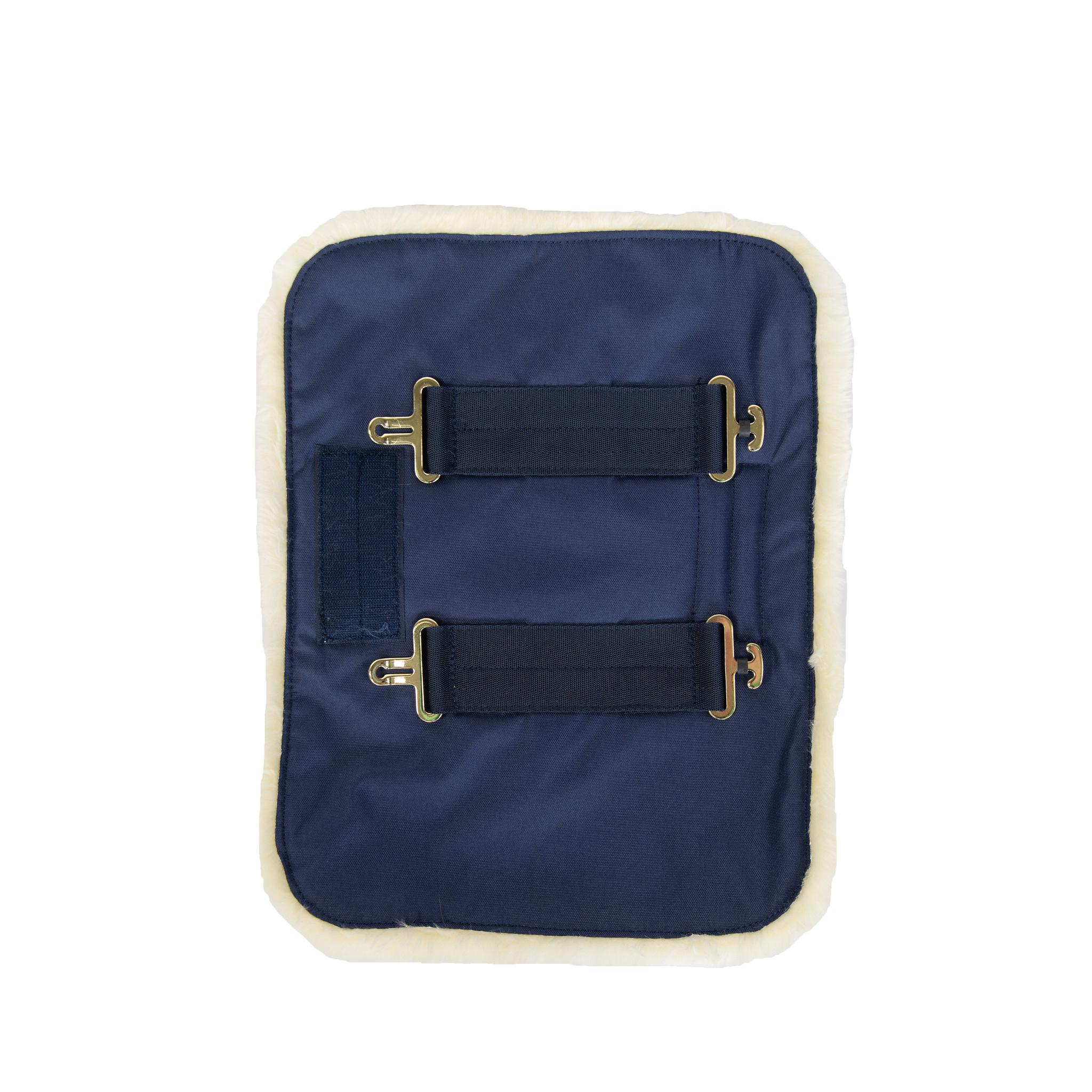 KENTUCKY® HORSEWEAR Brusterweiterung wasserdicht mit zwei Schnallen, navy Wasserdichte Brusterweiterung für Pferdedecken in Navyblau mit hellem Fellfutter und goldenen Schnallen.