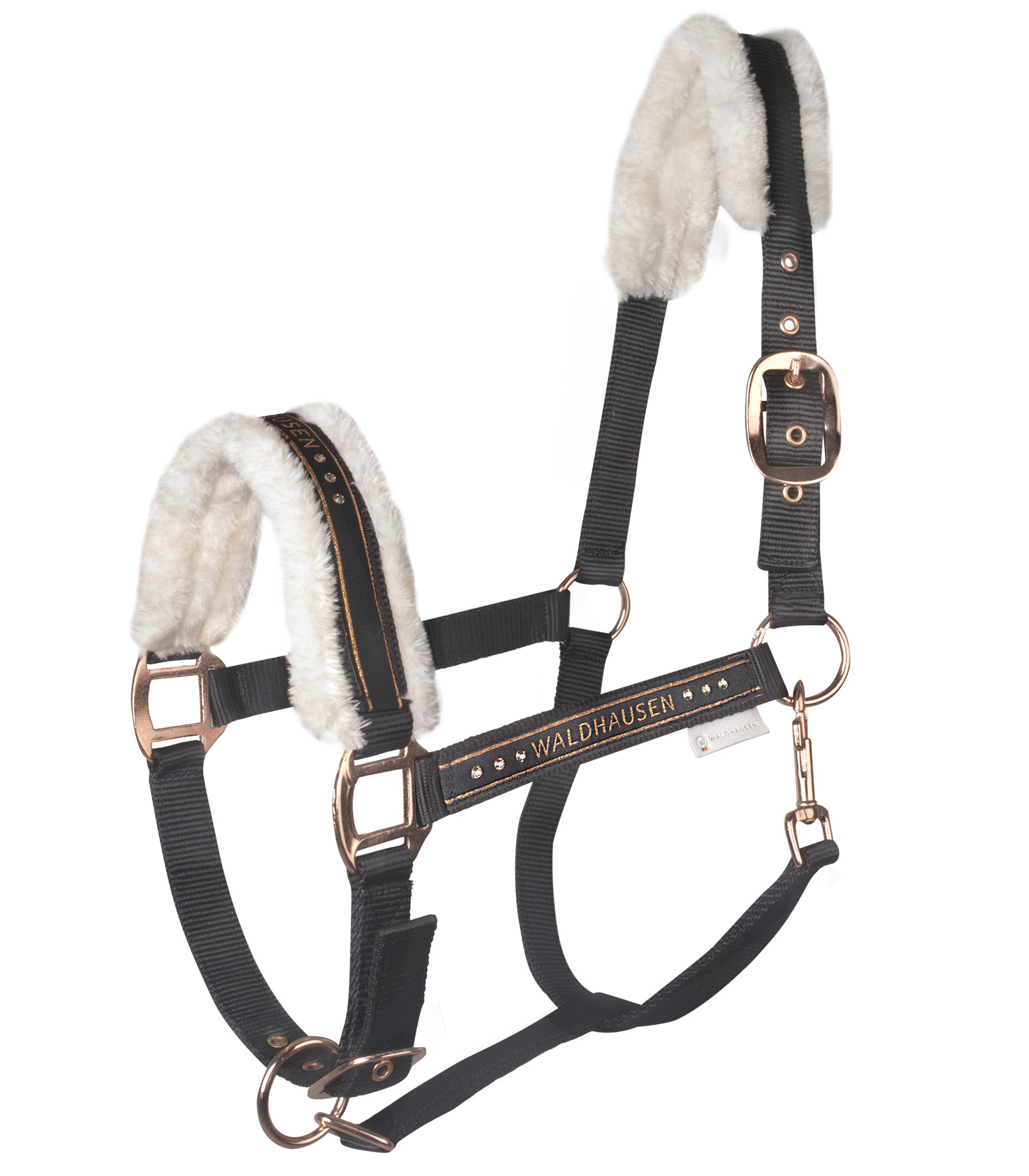 WALDHAUSEN Halfter Elegant, schwarz/roségold