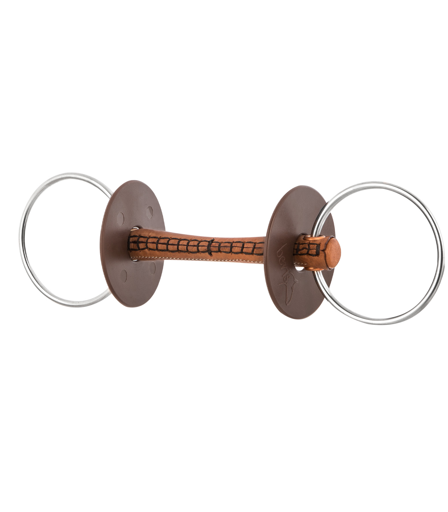 BERIS Wassertrense mit Lederstange, Ring 7,5 cm, hart