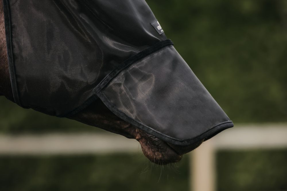 KENTUCKY® HORSEWEAR Fliegenmaske mit Ohren- und Nüsternschutz, schwarz