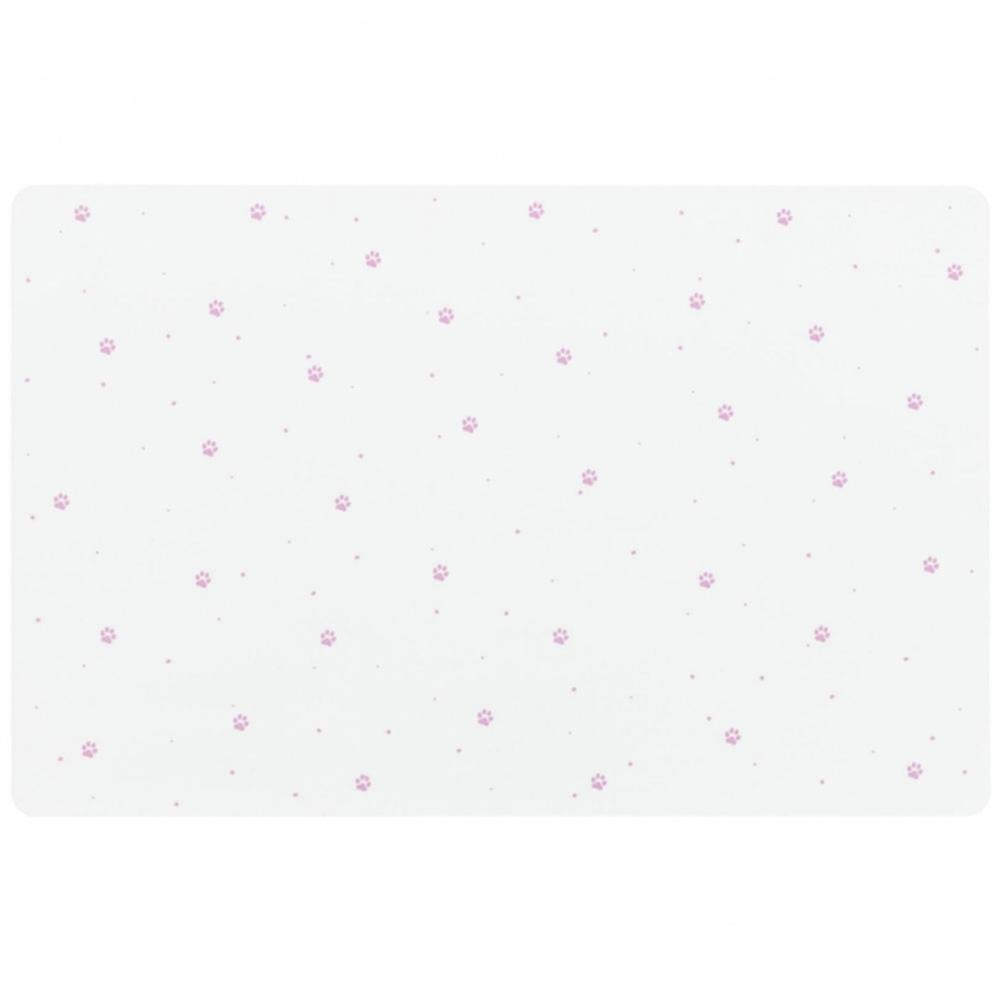 TRIXIE Napfunterlage Pfoten - 44 × 28 cm, weiß