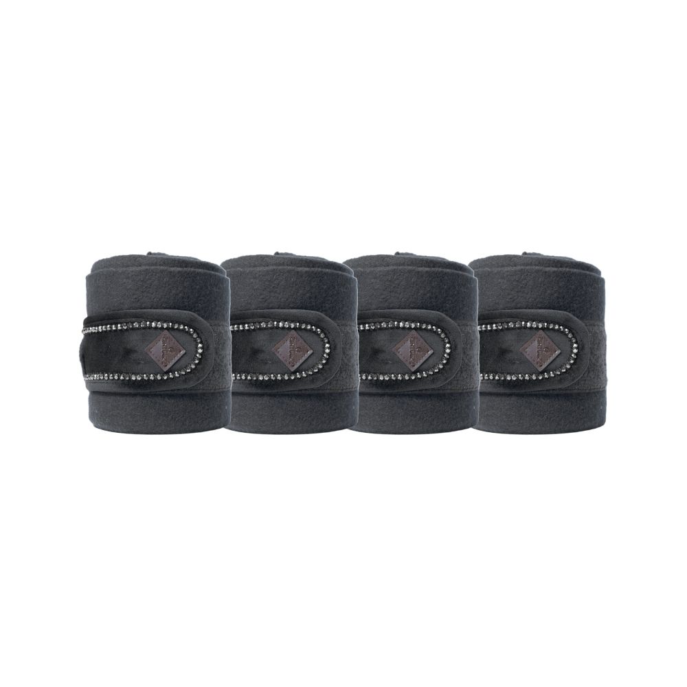 KENTUCKY® HORSEWEAR Fleece-Bandagen Velvet Pearls, 4er-Set, schwarz