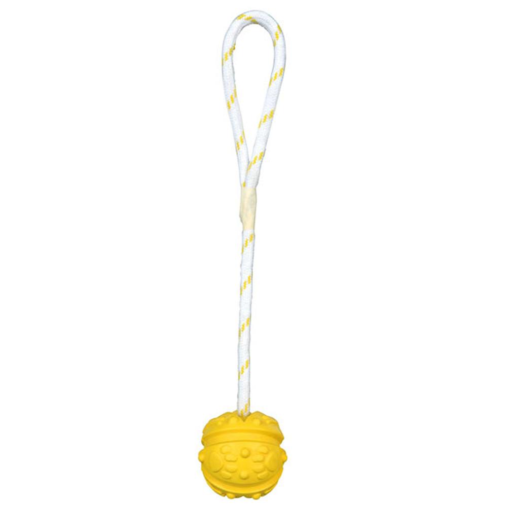 TRIXIE Naturgummiball am Seil, schwimmend