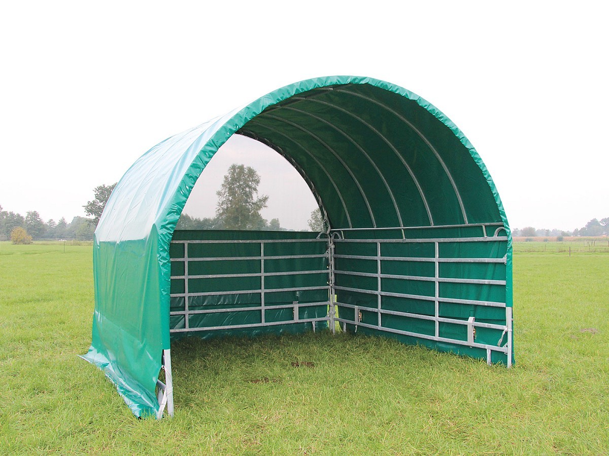 GROWI® Rundbogen-Weidezelt 3,60 x 3,60 x 3,25 m ohne Tor