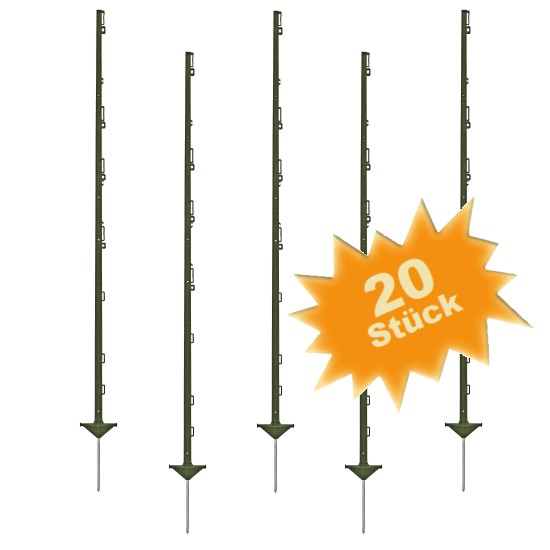 GROWI® 20 x Weidezaunpfahl Kunststoff