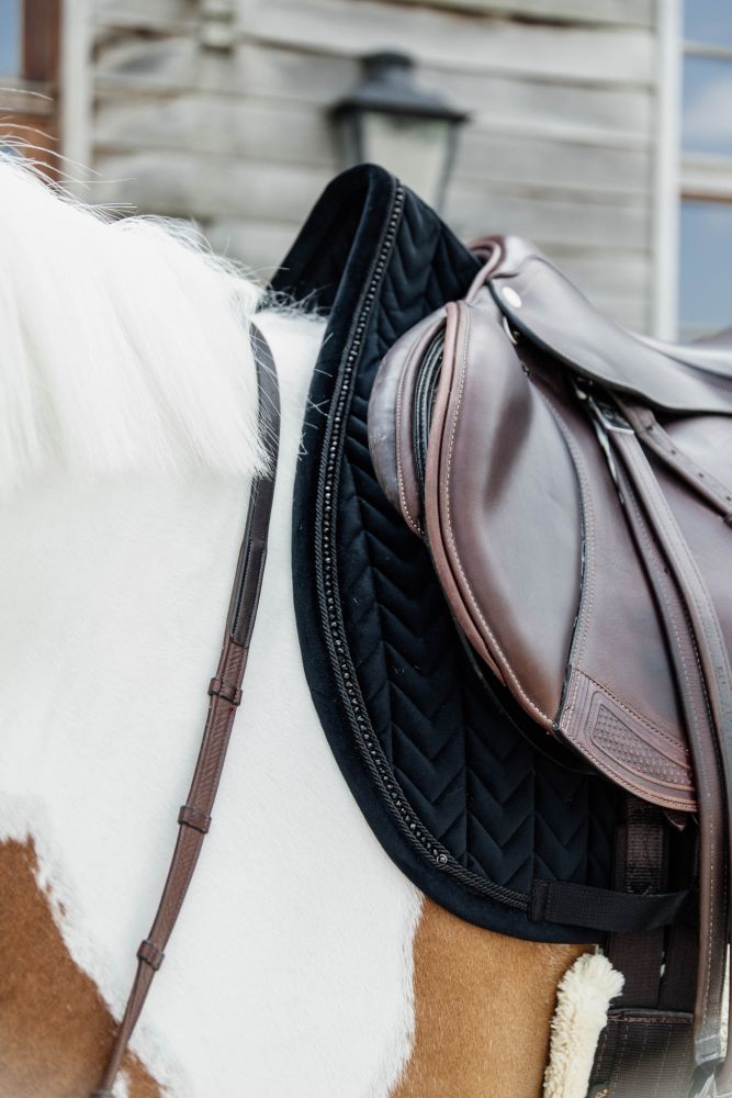 KENTUCKY® HORSEWEAR Schabracke Velvet Pearls Springen, schwarz